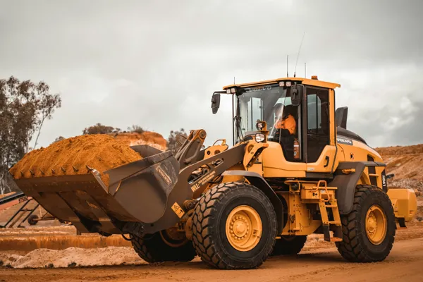 Professional bulldozer and excavation equipment at work